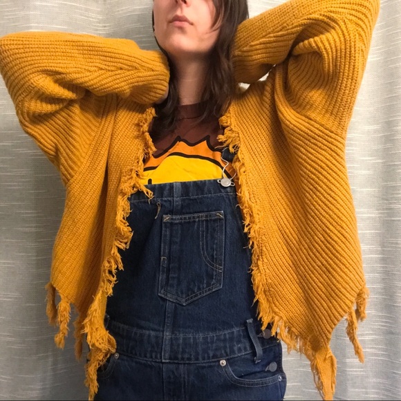Marshall’s Yellow Fringe Tie Sweater - Picture 4 of 5